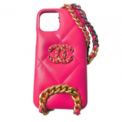 CHANEL Damen COCO Mark iPhone Case, Matelasse Kette, iPhone 11 Pro