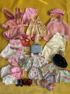 BABY born 43 cm Doll Clothing & Accessories Lot Outfits Dress Hat Shoes Socks