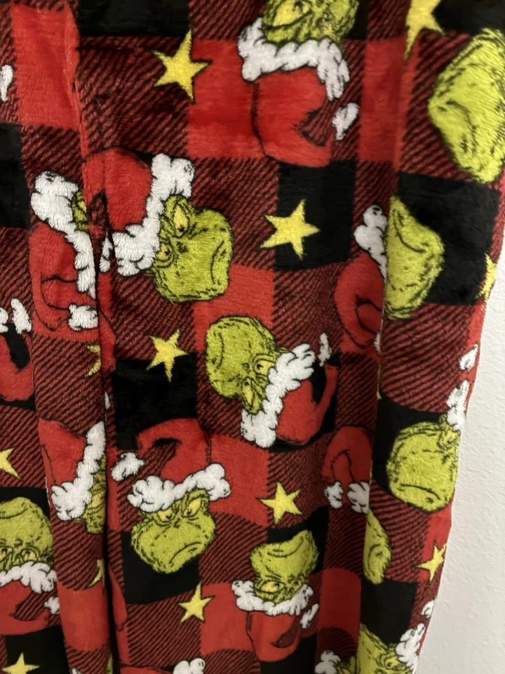 МУЖСКИЕ GRINCH МЯГКИЙ ФЛИС ПИЖАМА/LOUNGE БРЮКИ КАРМАНЫ КРАСНЫЙ/ЧЕРНЫЙ РАЗМЕР XL НОВЫЙ! - Изображение 2 из 4