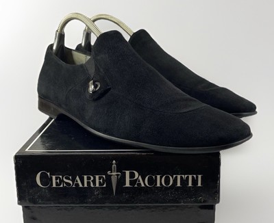 Cesare Paciotti Black Velvet Loafers with Silver Detailing Cesare Paciotti | Shoes | Cesare Paciotti Black Suede  main image 4