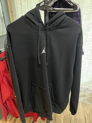 Jordan Sport Dri-FIT Men's Black Solid Logo Pullover Hoodie Pockets L