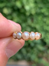 18ct gold natural seed pearl ring Georgian 18th century