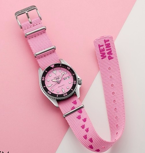 Seiko 5 Sports SBSA321 Pink Panther Limited Edition Mens Watch New