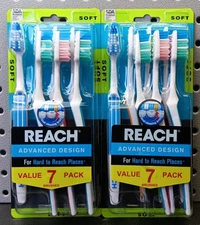 REACH 7-Pack Advanced Design Toothbrush Soft Bristles (2 Pack) (bn)
