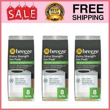 3 Pack Breeze Multi-Cat Extra Strength Ion Cat Litter Box Pads,Bright lemongrass