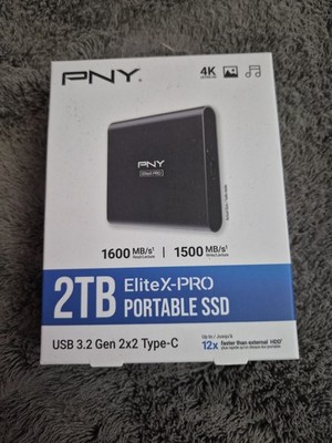 PNY EliteX-PRO 2TB USB 3.2 Gen 2x2 Type-C Portable SSD (PSD0CS2260-2TB-RB) NEW 