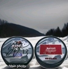 Jon Francisco + Karl Taylor COACH ONTARIO REIGN USO RARE DUAL SIGNED PUCK 