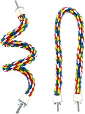 Bird Bungee Climbing Swing - Colorful Parakeet Rope Perch 23.6 Inches