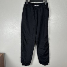 Nike Vtg 90s Lined Nylon Windbreaker Track Pants Mens Size Medium Black Joggers