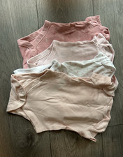 4 Pack Baby Sleeveless Bodysuits Pink & White Cotton Jersey 3-6 Months