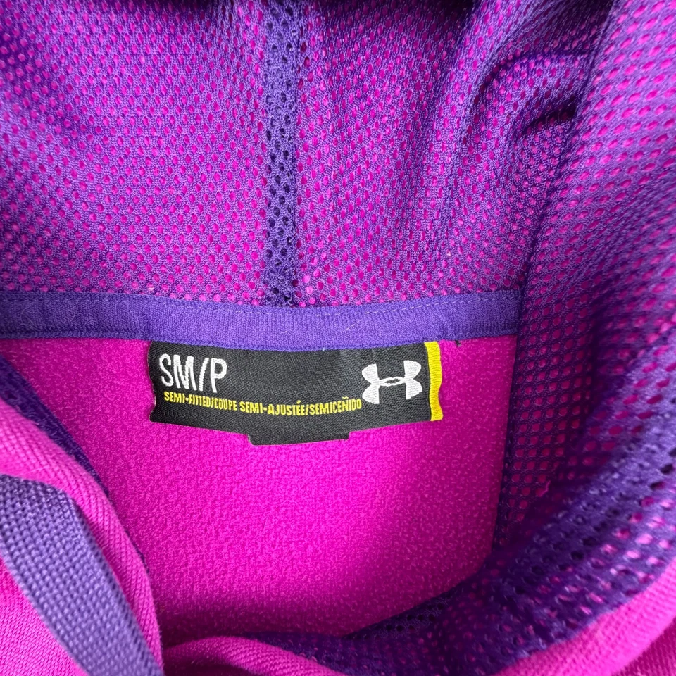 Sudadera con capucha Under Armour para niña semi-ajustada pequeña magenta púrpura Foto 3 de 4