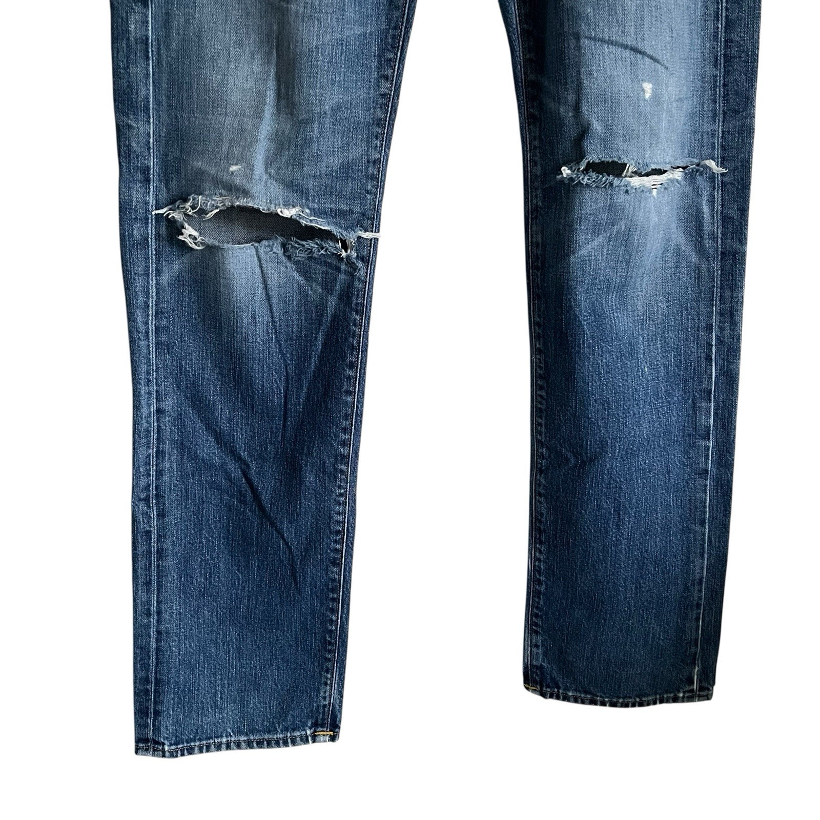 True Religion Geno No Flap Relaxed Slim Fit Jeans Distressed Denim Men’s 31 X 33 thumbnail 4