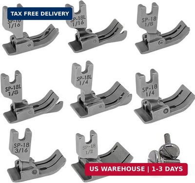 8pcs Industrial Hinged Presser Foot with Right & Left Guide (SP-18 1/16+1/8+1/4