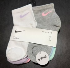 6 Pack of Girls Nike Ankle Socks New