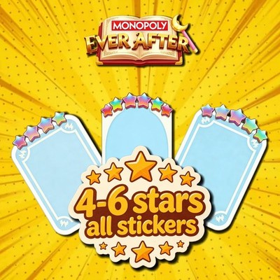   Monopoly GO Stickers | 4 6 Stars | Ever After Album   Fast Delivery