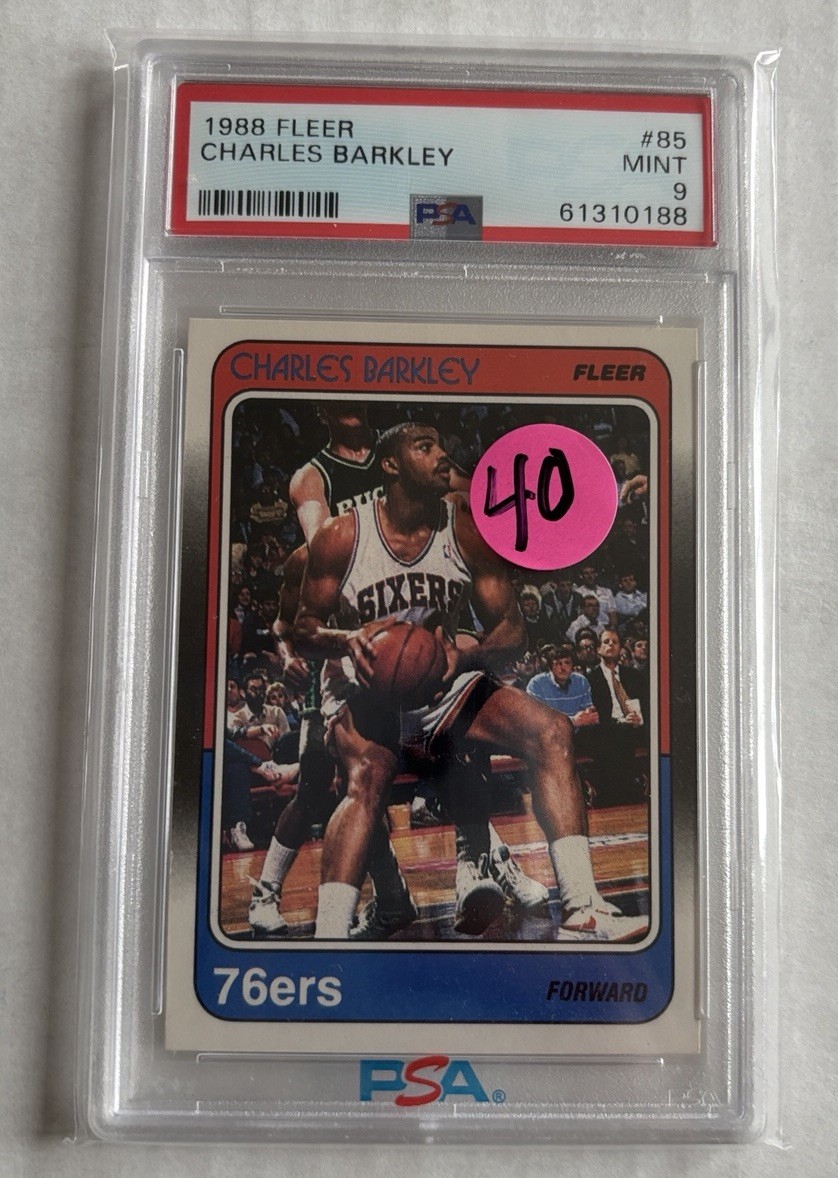 🔥1988 Fleer Charles Barkley #85 PSA 9 MINT 🏀 76ers HOF