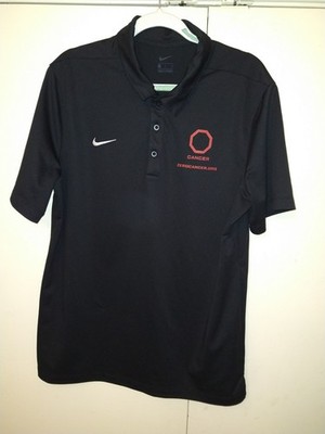 Nike Black Short Sleeve Polo Shirt Men's sz Large ZeroCancer.org Logo