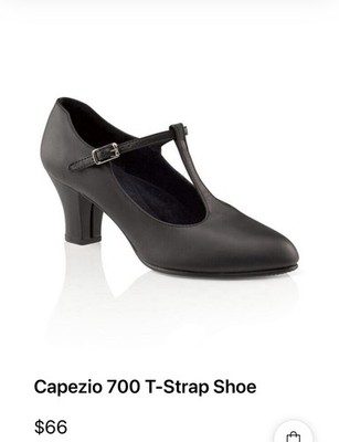 Capezio 700 T Strap Character Shoes Women s Size 6 M Black New In Box