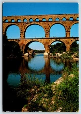 Postcard Pont du Gard Roman Aqueduct France Architecture Landmark