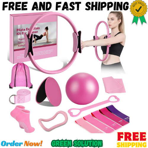 hotqueen 14 PCS Pilates Kit, Home Pilates Workout Kit for Wo