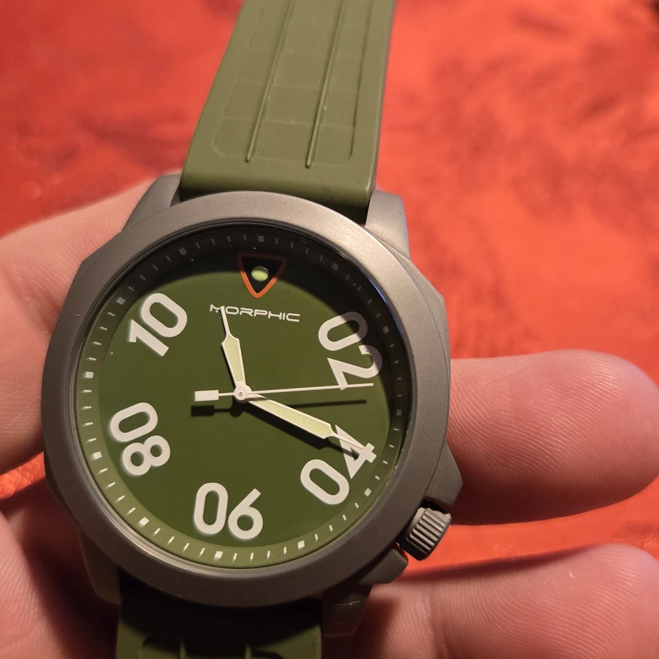 Reloj Hombre Morphic M41 Esfera Verde 42mm Correa Silicona Verde Batería Nueva Foto 2 de 4