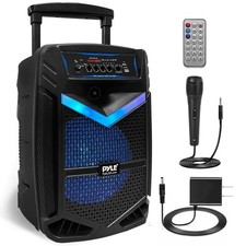 Pyle Portable Bluetooth PA Speaker System - 1200W Rechargeable 15", Black