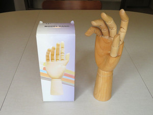 Wooden Articulated Right Hand Model Jointed Mannequin Artist Jewelery 11.5"