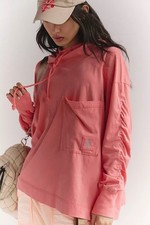 Free People Movement Hot Shot Hooded Long Sleeves Top Oversized Size Large