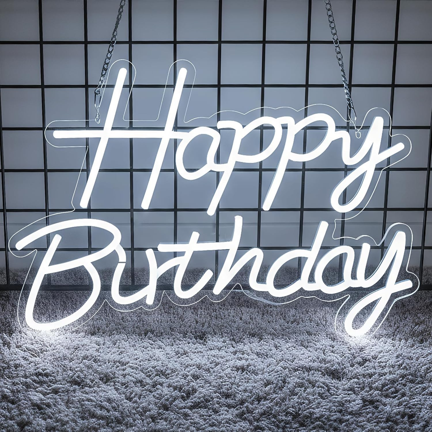 Happy Birthday Neon Sign for Backdrop, LED Happy Birthday Light up Sign, USB