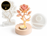 3D Rosen Kerzenhalter Silikonform FüR DIY Beton Harz Gips FrüHlingsdekoration