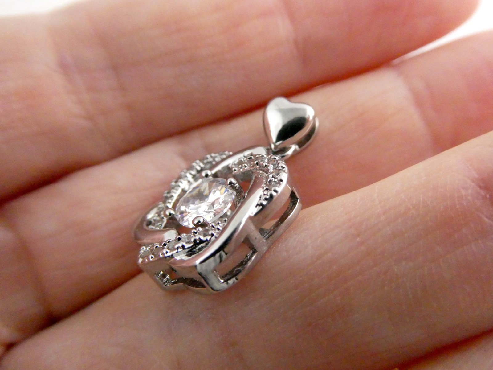 Sterling Silver Interlocking Hearts Crystal Studd… - image 15