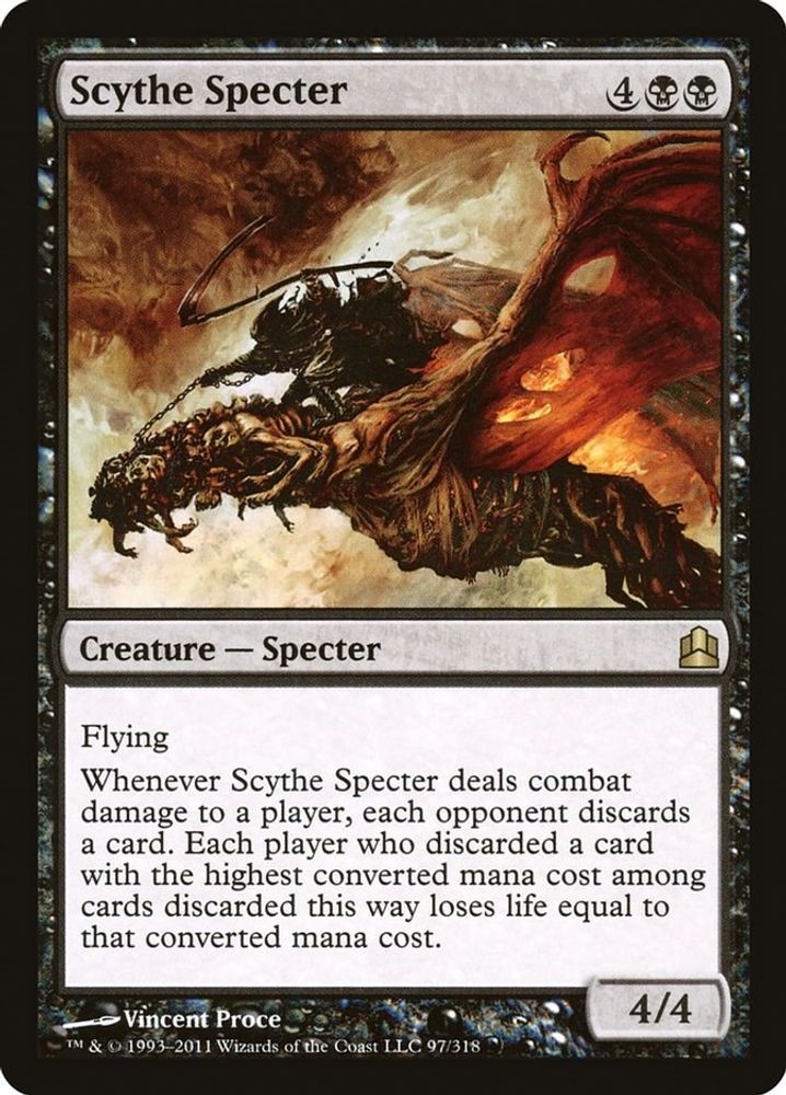 2011 Magic: The Gathering Commander - Scythe Specter (#97, R, Moderately Played)