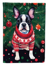 Caroline's Treasures Boston Terrier Christmas Garden Flag DAC3388GF