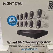Night Owl 4K 8MP Wired BNC 20-Channel DVR w/10 Cameras 2TB 2-Way