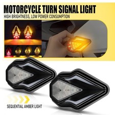2x Flush Motorcycle Mount Signal Turn Indicator Blinker LED Light DRL Red Amber