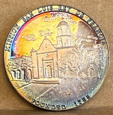 California Mission San Luis Rey De Francia Medal Silver Ser #653 Great Toning
