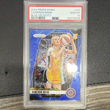 Panini Prizm WNBA 2024 Cameron Brink #127 Blue Velocity Prizm RC PSA 10
