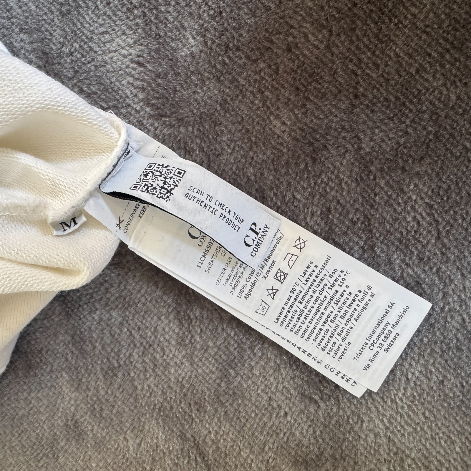 C.P. Company White Quarter Zip Sweatshirt - Medium image 6