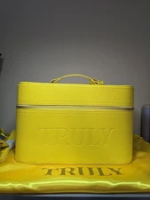 Truly Beauty Women's Vegan Leather St. Tropez Luxury Trunk Yellow With Dustbag