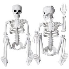 2pcs Skeleton Halloween Decoration, 16 Full Body Posable Hanging Plastic Dec...