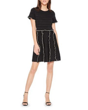 PARKER Lenny Women’s Ruffled Short Sleeve Sweater Dress size M Whimsygoth