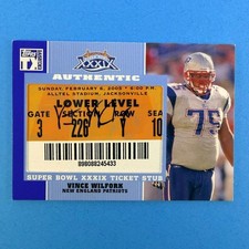 2007 Topps TX Exclusive Super Bowl Ticket Stubs Vince Wilfork #SB-VW Auto