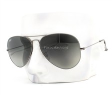 Ray-Ban Aviator RB 3025 004/71 Sunglasses Shiny Gunmetal Gray Glass 58mm w/case