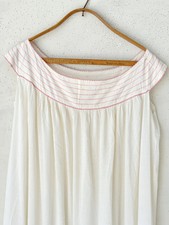 1940's French hand stitched vintage nightdress night gown nightgown white pink