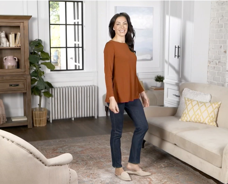 Susan Graver L Copper Every Day Regular Liquid Knit Tunic A463125
