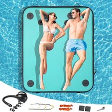 Inflatable Floating Dock, Heavy-Duty Water Inflatable Raft with Pump  Ladder fo