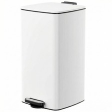 8 Gallon 30L Square Trash Can, Stainless Steel Step Garbage Can