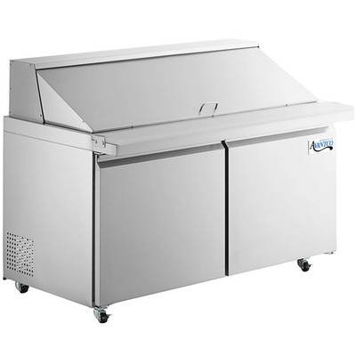 60'' 2 Door Mega Top Stainless Steel ADA Height Refrigerated Sandwich Prep Table