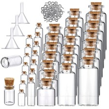 45 Pcs Mini Glass Bottles with Cork Stoppers Spell Jar Mini Glass Vials Potion..