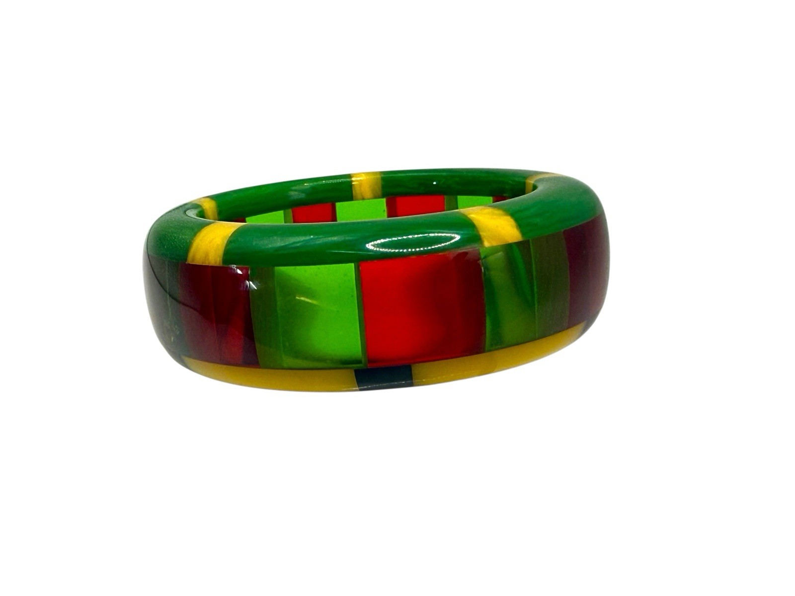 Shultz Bakelite Bracelet Checkered Checkerboard C… - image 4